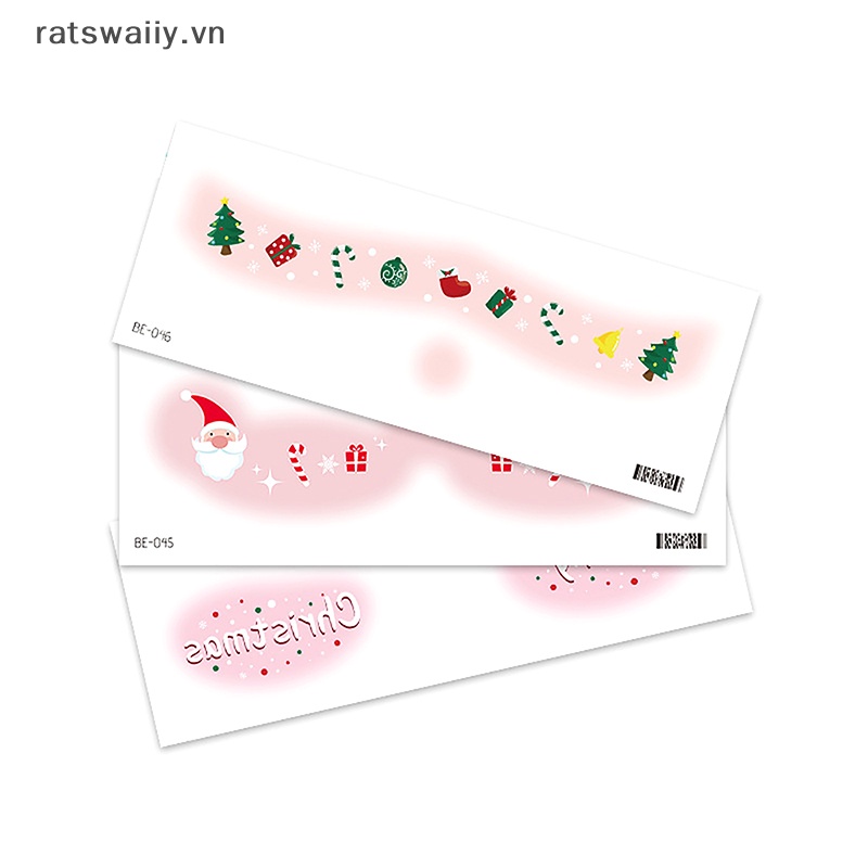Sticker Dán Hình Xăm Tạm Thời Họa Tiết Giáng Sinh Dễ Thương Bắt Mắt