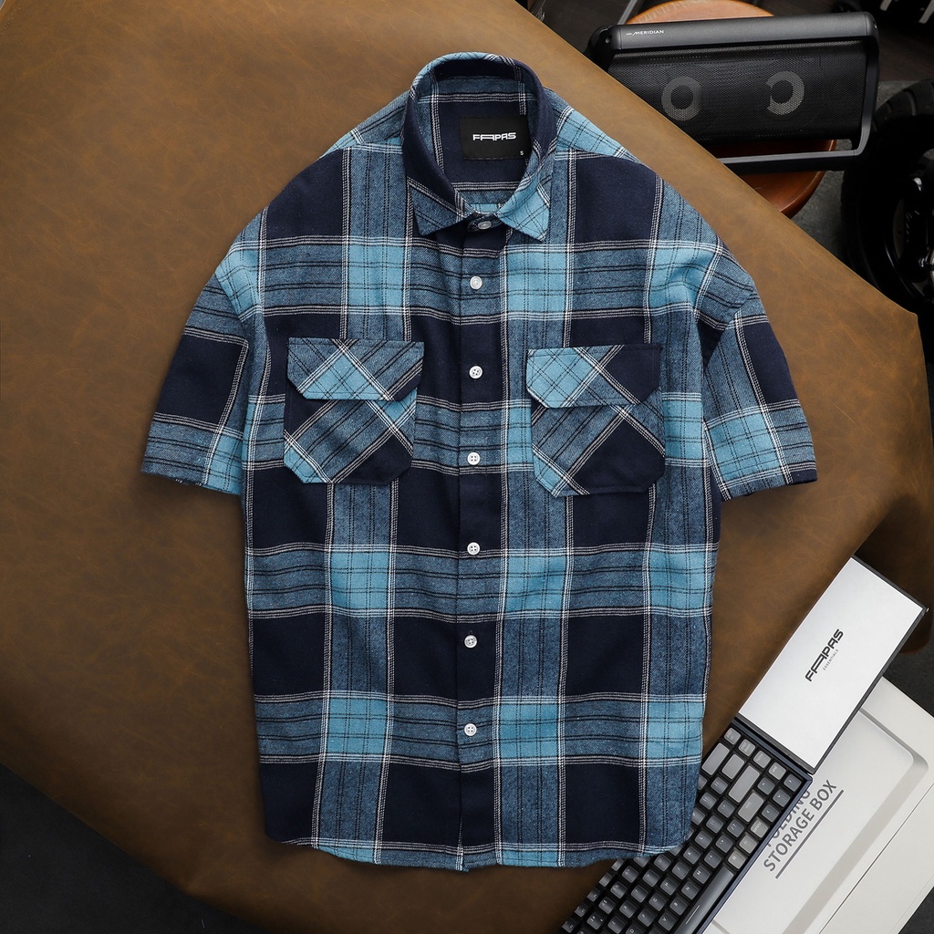 Áo Sơ Mi Tay Ngắn Nam Liro Chất Flannel Mềm Mịn Form Relaxed FAPAS