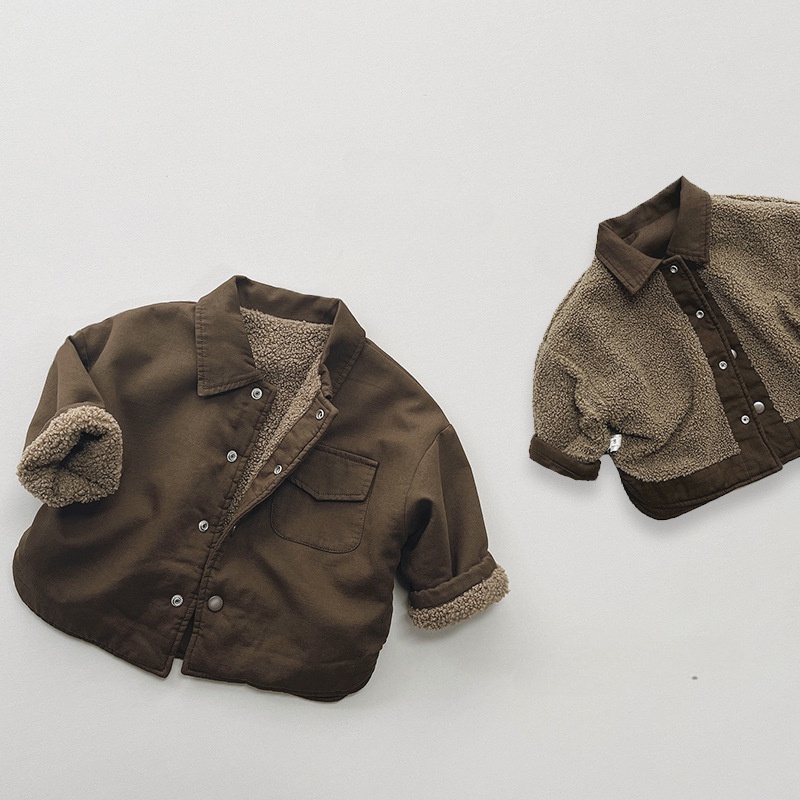 Áo Khoác Bông Giữ Ấm Phong Cách Hàn Quốc Cho Bé Trai Và Gái
