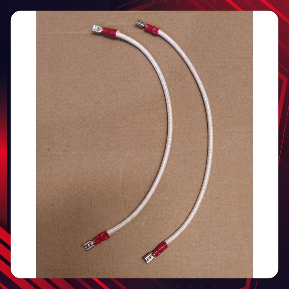 Dây chịu nhiệt 4mm kèm 2 đầu cốt bấm sẵn 5-250, 2 sợi dây chịu nhiệt 4mm dài 25cm