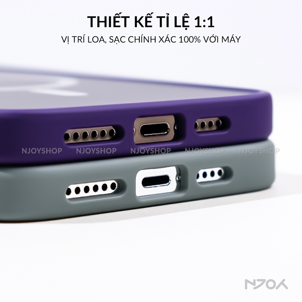 Ốp Hỗ Trợ Sạc Không Dây Likgus Mặt Lưng Nhám Chống Bám Vân Tay Bảo Vệ Camera Cho iPhone 15 14 13 Pro Max Njoyshop