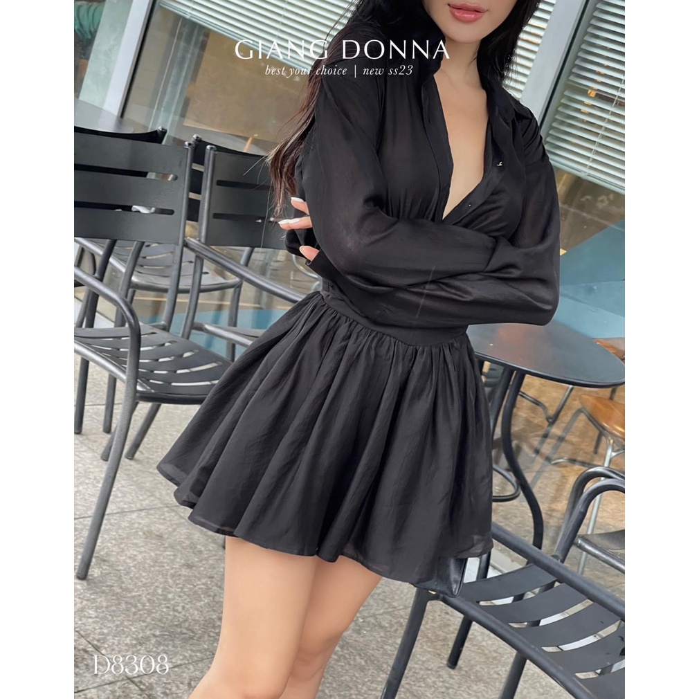 SET ĐI CHƠI, SET 2 MÓN ÁO SƠ MI TAY DÀI PHỐI CHÂN VÁY NGẮN XÒE CỰC XINH