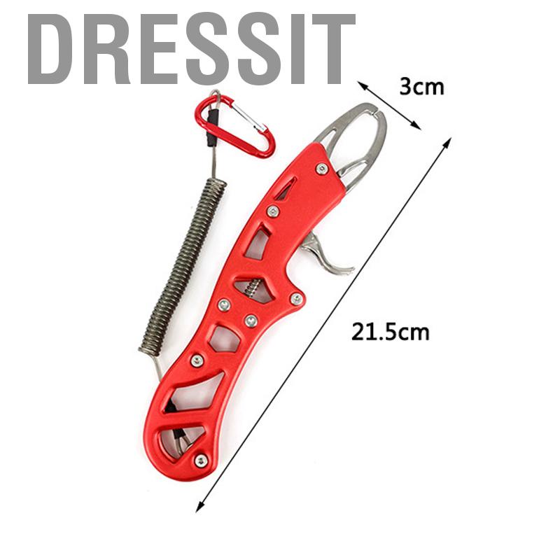 Dressit Fish Lip Gripper Aluminum Alloy One Hand Operation Easy Control Portable Fishing Grabber