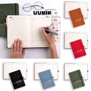 Uumir lịch lên kế hoạch hàng ngày 2024 khổ a5 bìa cứng
