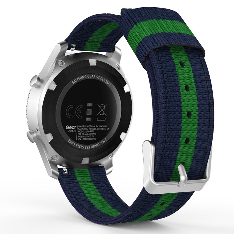 Dây đeo sợi nylon 20mm 22mm cho đồng hồ thông minh Samsung Galaxy Watch 42Mm 46mm Active Galaxy Gear S3