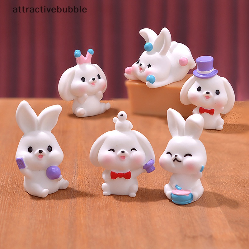 Atvn 1 Tượng Thỏ mini Dễ Thương Trang Trí Tiểu Cảnh Nhà Búp Bê