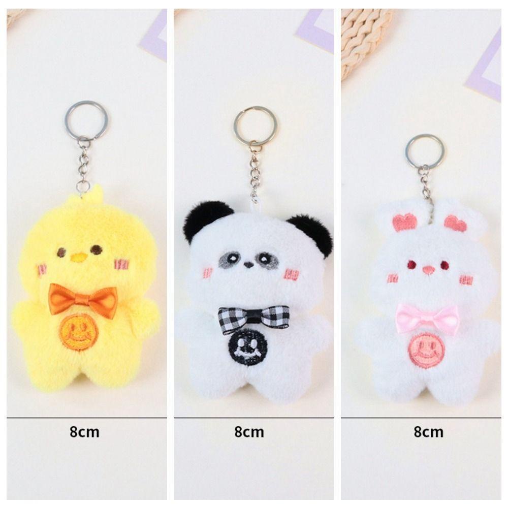 Móc Khóa Hình Gấu Trúc / Thỏ Nhồi Bông 11cm Dễ Thương
