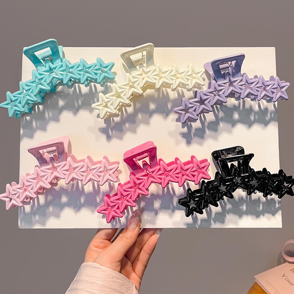 Kẹp Tóc Nhựa Hình Ngôi Sao / Trái Tim Màu Sắc Ngọt Ngào Thời Trang Cho Nữ CHLINS