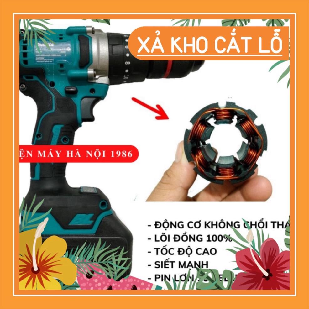 Máy Khoan Pin Makita Không chổi than - Có búa - Khoan 3 tác dụng 13mm - Khoan