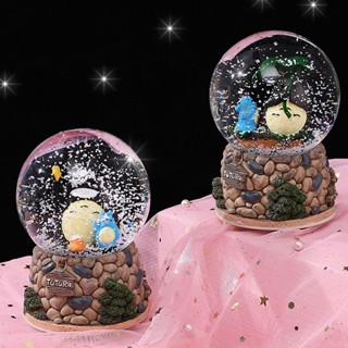 Quả cầu pha lê nhựa Totoro, hộp nhạc có đèn và tuyết, quà lưu niệm, đồ trang trí, quà tặng sinh nhật thú vị