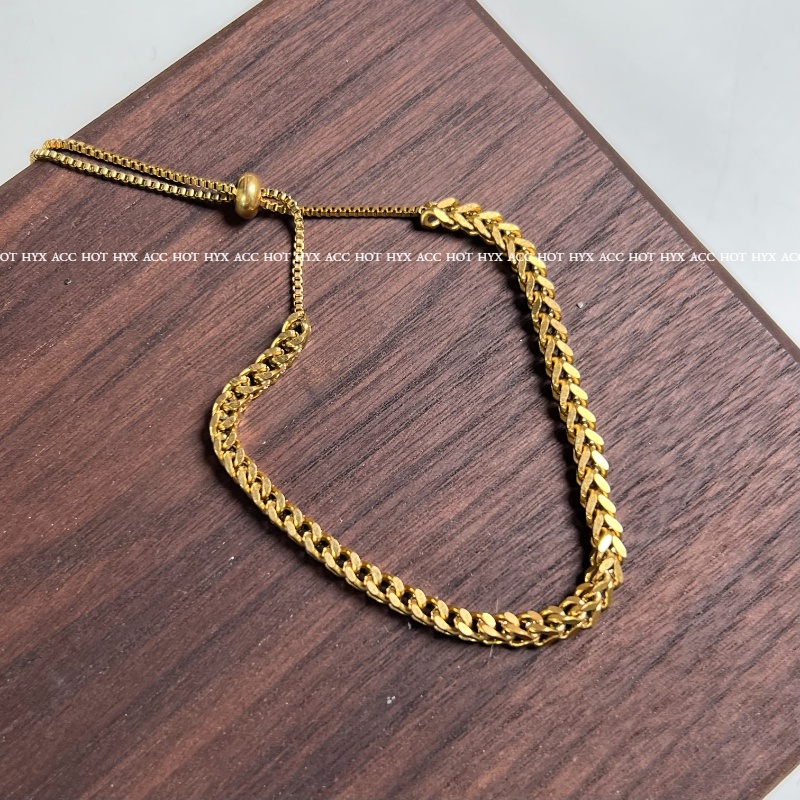 Vòng Tay Thép Titan Bện Dây May Mắn Cho Nữ