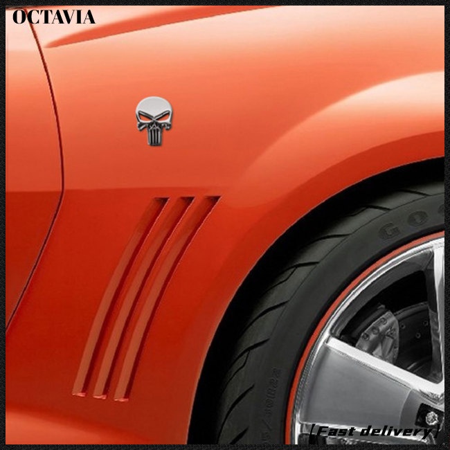 At Nhãn Dán Kim Loại Hình Đầu Lâu Trừu Tượng 3d Trang Trí Xe Hơi / Xe Tải / Mô Tô