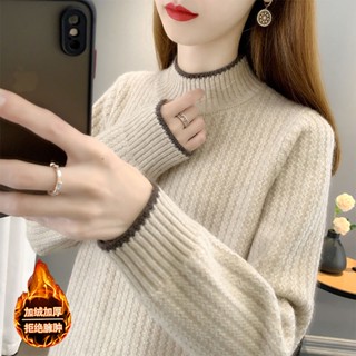 Áo Len Lông Cừu Dày Cổ Lọ Phong Cách Phương Tây Kiểu Mới Cho Nữ