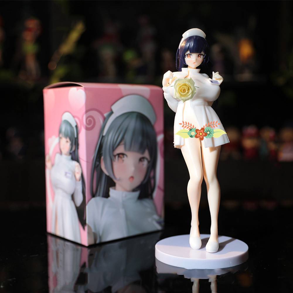 Tượng Mô Hình Nhân Vật Y Tá anime Yu Tá Liukou Mặc Đồng Phục Dễ Thương