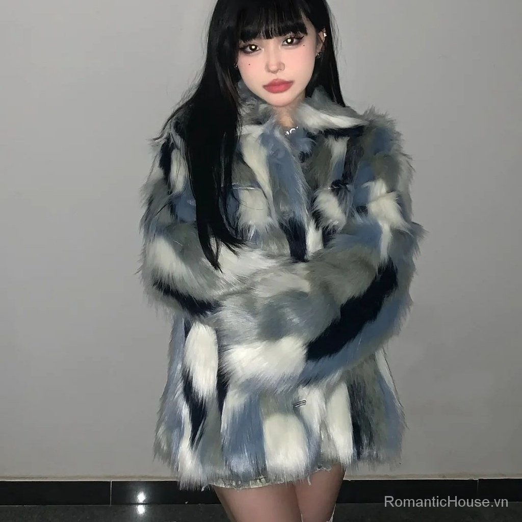 Áo Khoác Giả Lông Cáo Dày Dặn Phong Cách Hàn Quốc Thời Trang Mới 2023