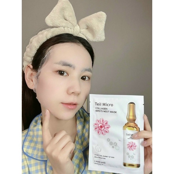 Lẻ 1 Miếng Mặt Nạ COLLAGEN YẾN - Teil Micro COLLAGEN BIRD’S NEST MASK dưỡng trắng căng bóng da