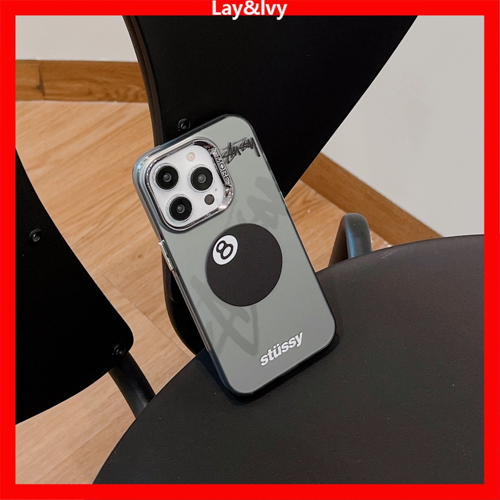 Hoạt Hình Ốp Điện Thoại silicone Khung Kim Loại Mạ Bida 8 Cho iphone 15 pro max 14 14pro 14max 13promax 12 12promax 11