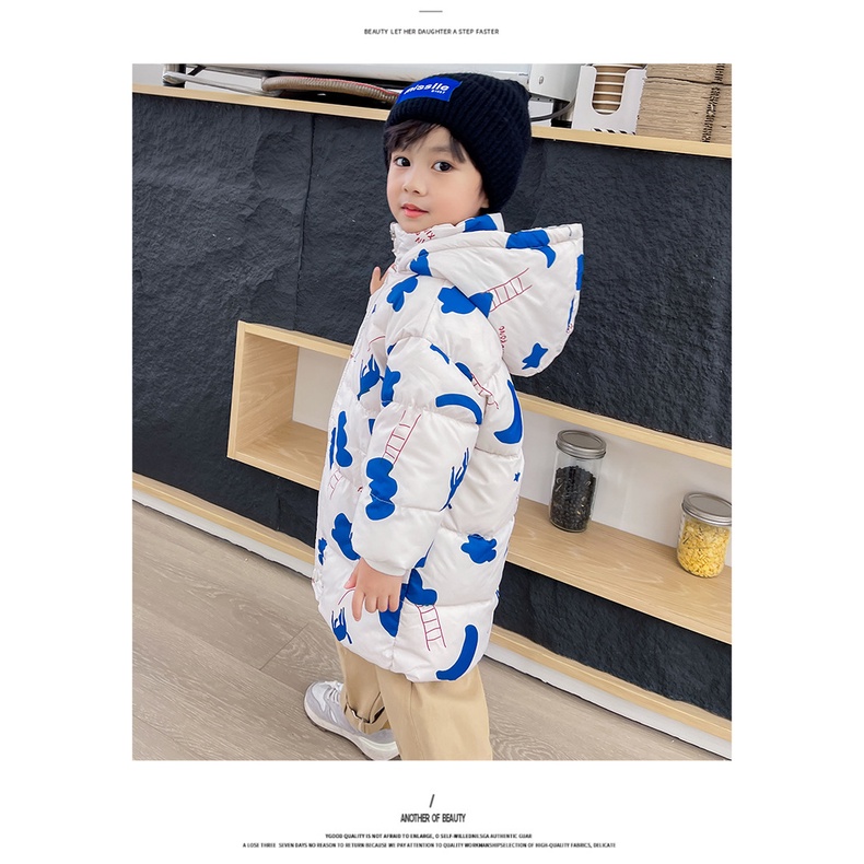 Áo Khoác Phao Đệm cotton Dày Giữ Ấm Mùa Đông Kiểu Hàn Quốc Dễ Thương Cho Bé Trai / Gái