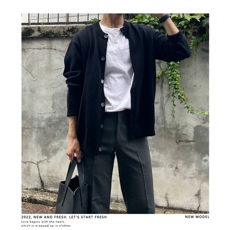 Áo Khoác cardigan Dệt Kim Phong Cách Hàn Quốc Thời Trang Mùa Thu Cao Cấp Cho Nam