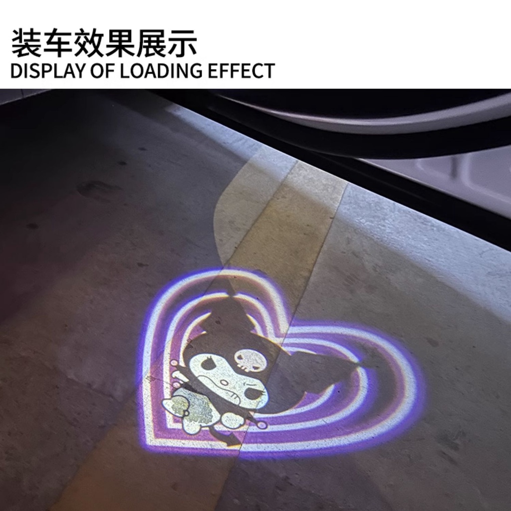 Bộ 2 Cái   HOT!!! 1 Đèn LED Không Dây Hình Melody Hoạt Hình Trang Trí Cửa Xe Hơi