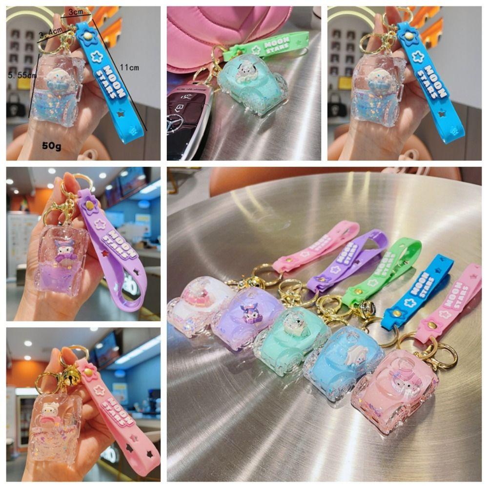 Shanhai kuromi Móc Khóa acrylic Cát Chảy Dầu Hợp Kim Cát Chảy Hình melody Vui Nhộn Có Thể Chảy Được