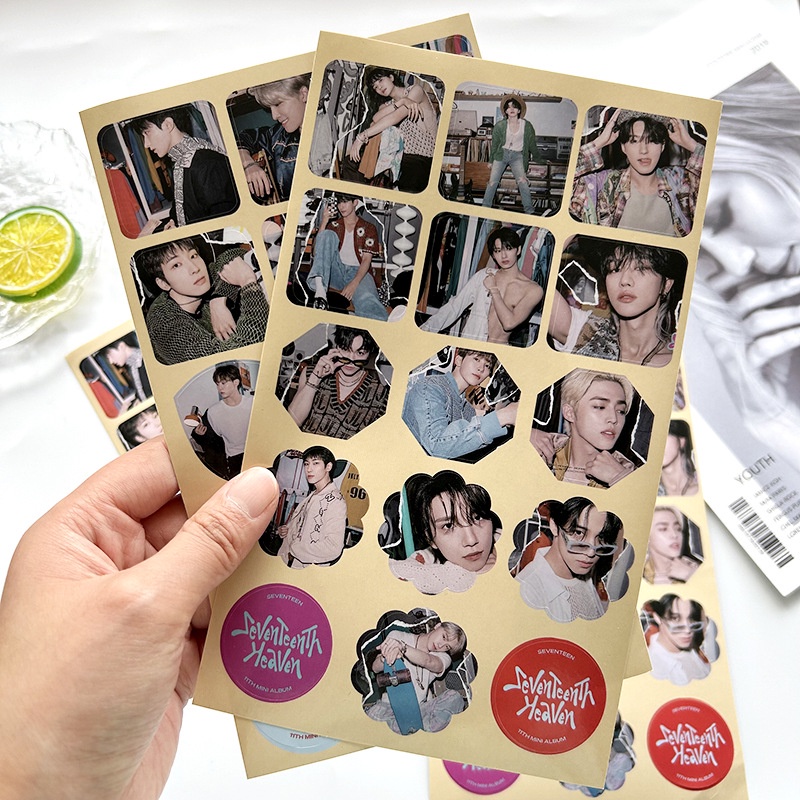 Sticker Dán Trang Trí Sổ Tay Hình Nhóm Nhạc Seventeen