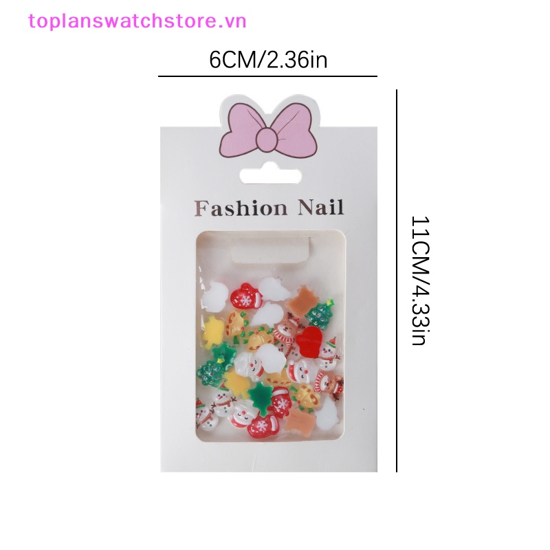 SANRIO Set 30 Phụ Kiện Trang Trí Móng Tay 3d Chủ Đề Giáng Sinh Đáng Yêu