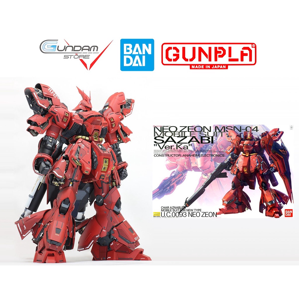 Mô Hình Gundam MG Sazabi Ver Ka MSN-04 1/100 Bandai Đồ Chơi Lắp Ráp Anime NhậtTặng ô tô