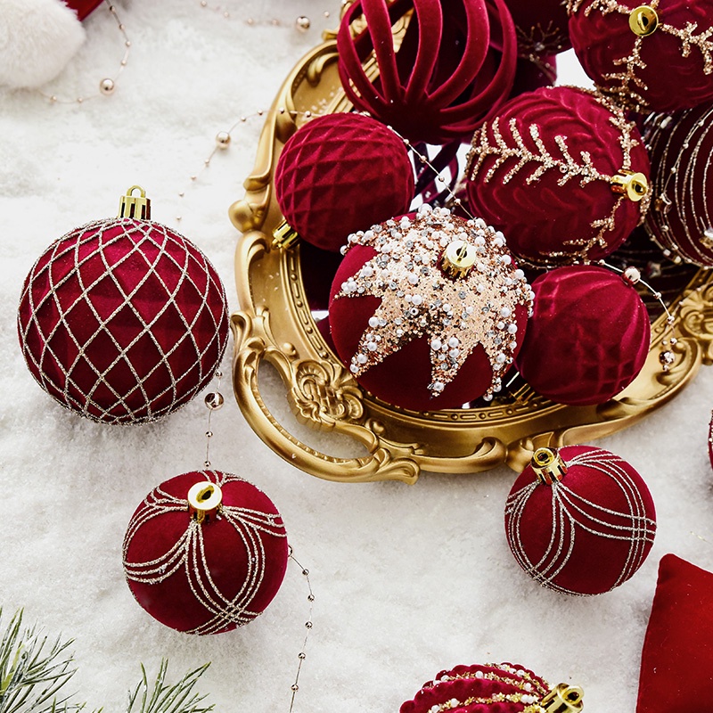 Noki Quả Châu Màu Đỏ Sẫm Trang Trí Cây Thông Noel diy