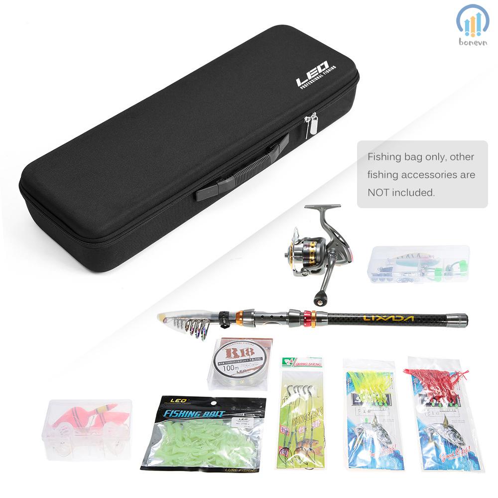LEO FISHING Pole Pack Portable Fishing Bag Case Shockproof Fishing Rod Reel Carry Bag Case for Tackle Tools Storage and Easy Organization