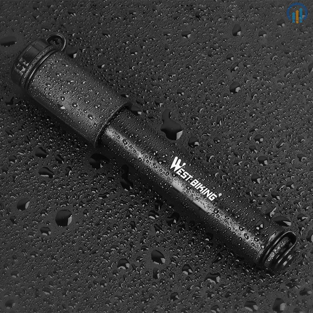 WEST BIKING Portable Bicycle Pump Aluminum Alloy Tire Tube Mini High Pressure Hand Pump Inflator Bike