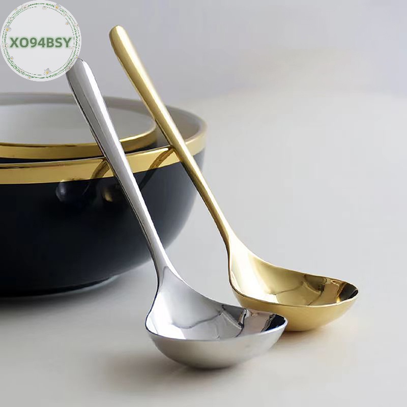 Xo94bsy Muỗng Ăn Tráng Miệng Tay Cầm Dài Bằng Thép Không Gỉ Màu Vàng Kim Cho Nhà Bếp vn