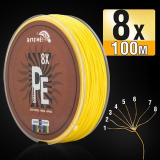 Cuộn dây câu cá tokushima bện 8 sợi pe 100m chịu lực 10-80lb