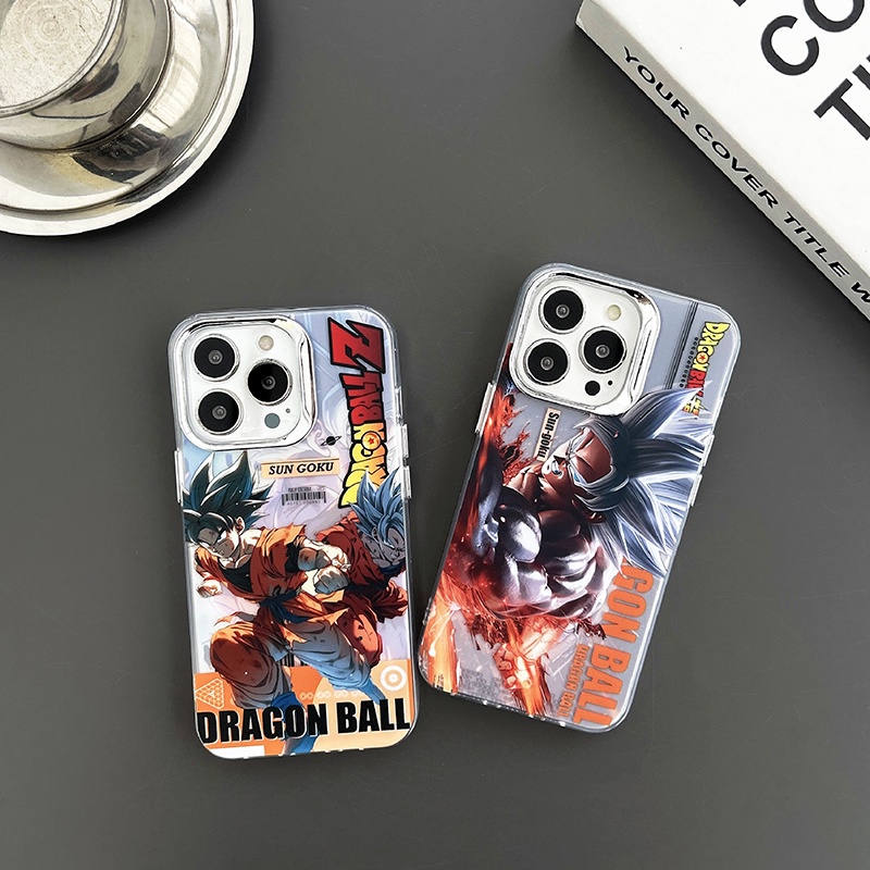 Ốp Điện Thoại Cứng Mạ Điện Họa Tiết Hoạt Hình dragon ball goku Cho iphone 15 pro max 14 pro max 13 pro max 12 pro max 11