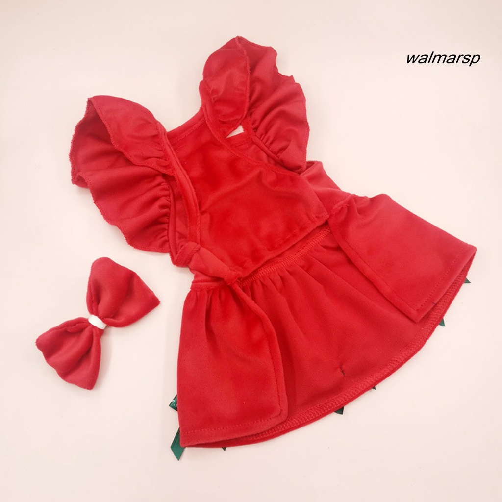 1 Bộ Đầm Hóa Trang Công Chúa Màu Đỏ Óc Chó Đính Nơ Xinh Xắn Cho Thú Cưng