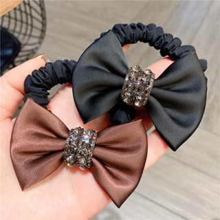 Dây Cột Tóc Ruy Băng Đen Thắt Nơ Kiểu Pháp Đơn Giản