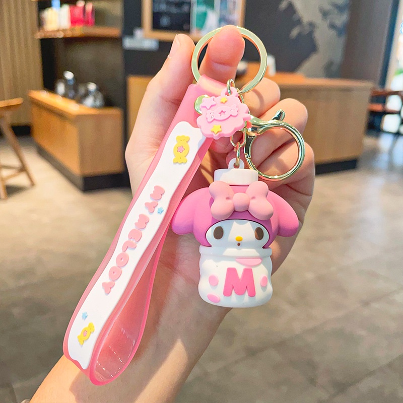 Hoạt Hình Móc Khóa Silicon Hình Mèo sanrio Xinh Xắn