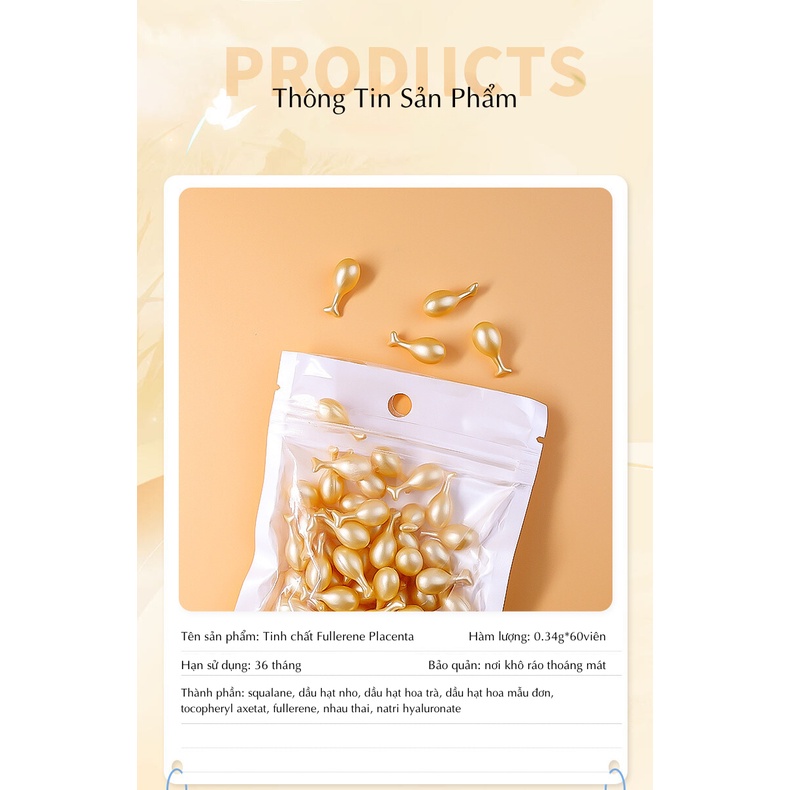 Viên Nang Kích Trắng Da Cho Vào Kem Dưỡng Bổ Sung Tinh Chất Fullerene Nhau Thai Cừu Dưỡng Trắng Da, Làm Săn Chắc, Chống