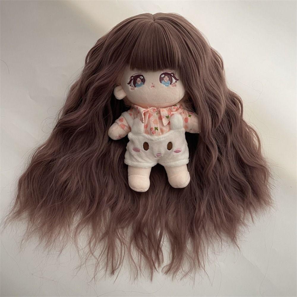 Bộ Tóc Giả Xoăn Dài 20cm Bằng Vải cotton Dành Cho Búp Bê