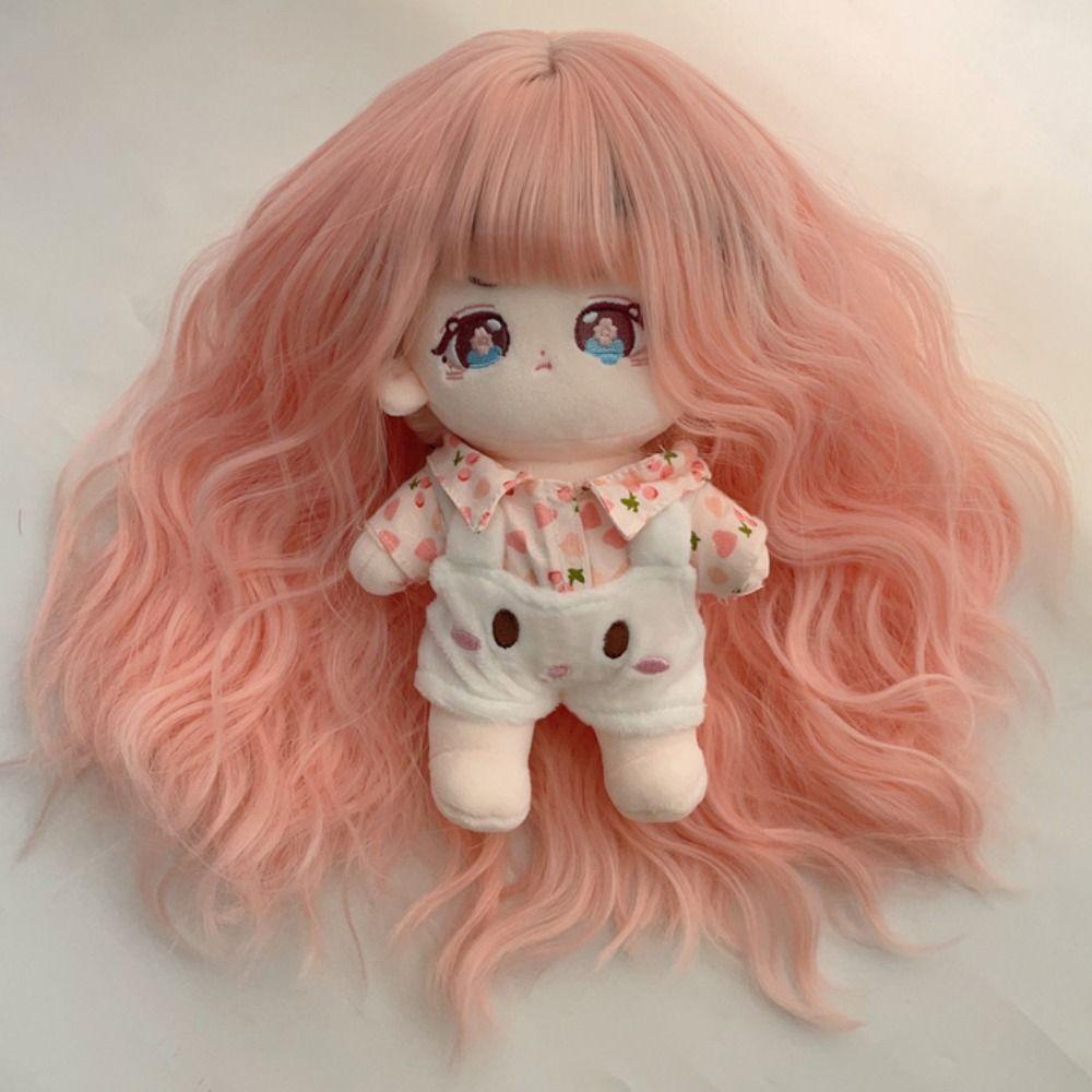 Bộ Tóc Giả Xoăn Dài 20cm Bằng Vải cotton Dành Cho Búp Bê