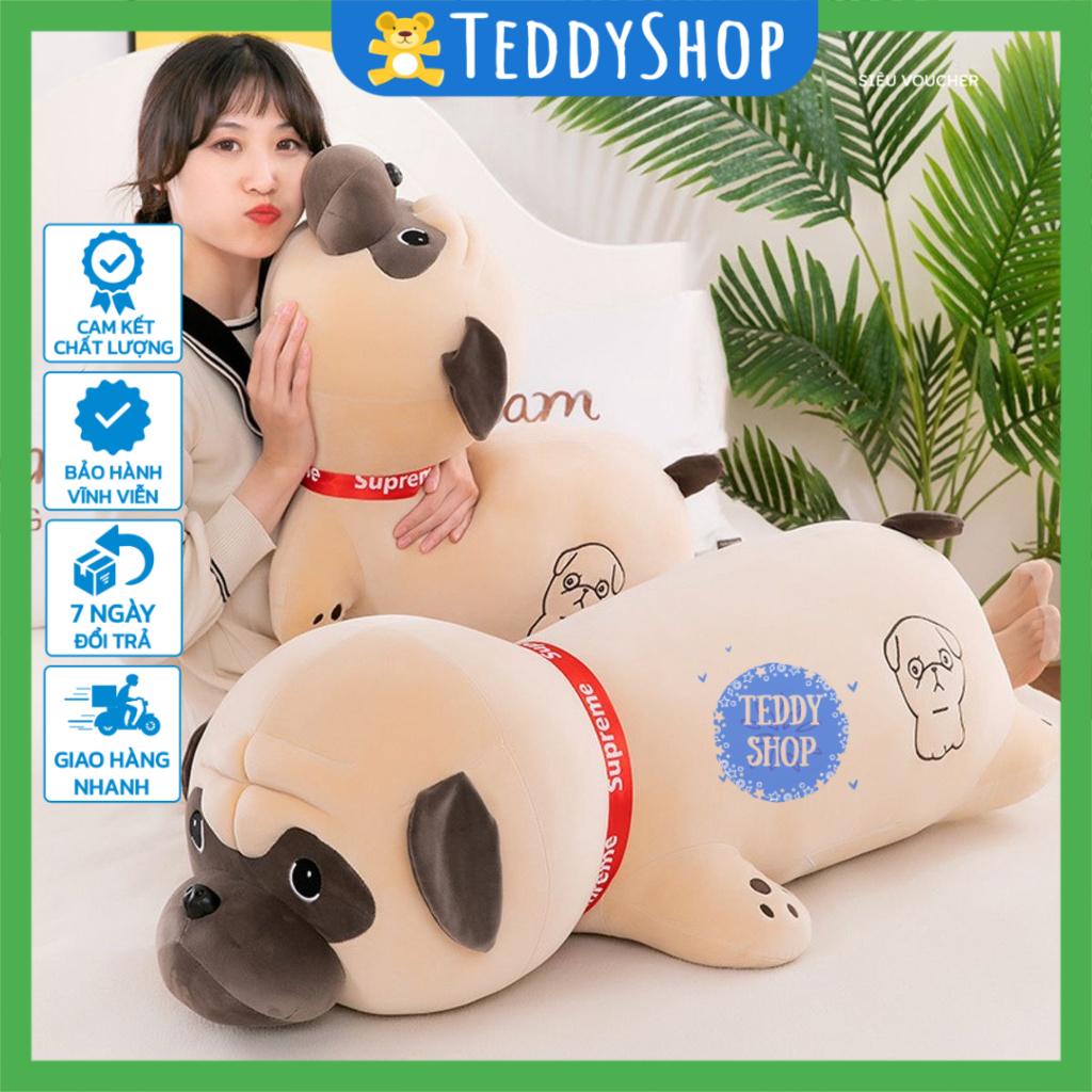 Gấu bông chó Pug Nô tài thú nhồi bông chó Bull mặt xệ nằm mềm mịn đáng yêu hàng cao cấp