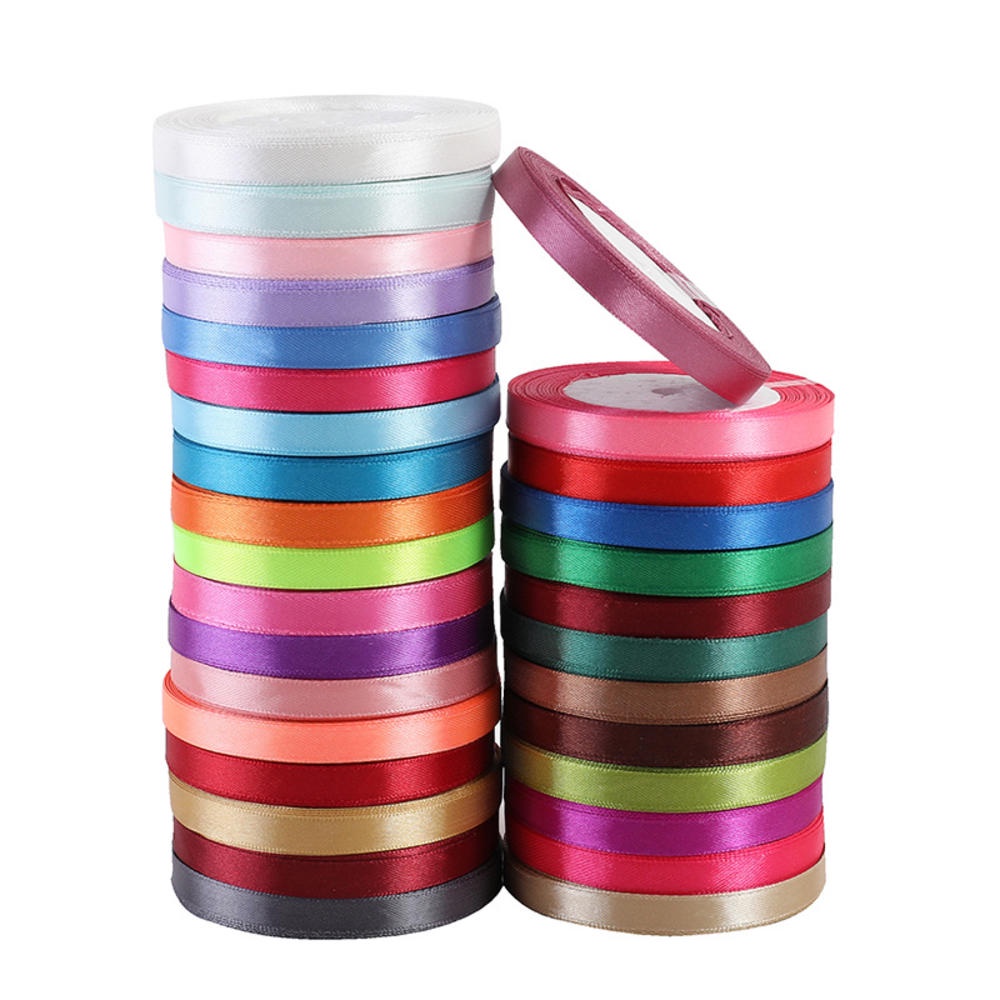 Cuộn Dây Ruy Băng 10mm Bằng Vải satin Dùng Trang Trí Tiệc Cưới / Giáng Sinh