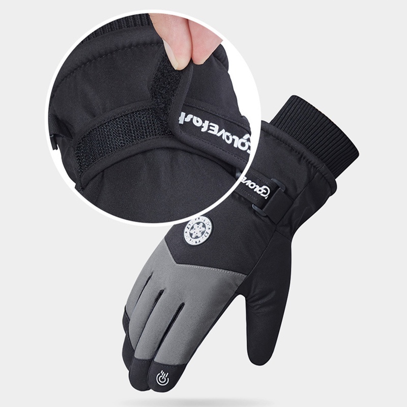 Găng Tay Trượt Tuyết unisex Mùa Đông Lót Nhung Ấm Áp Chống Gió Chống Nước Có Thể Chạm Màn Hình Cảm Ứng