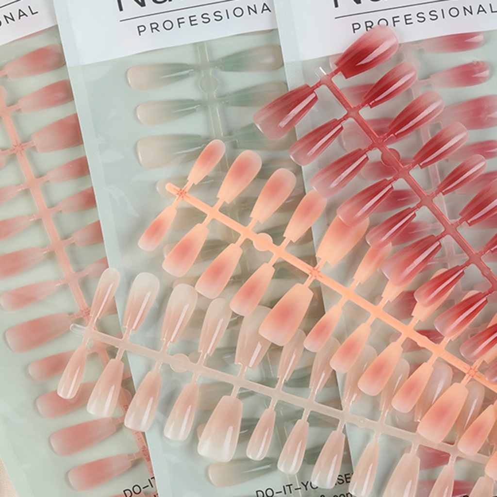 Móng Tay Giả Dạng Phẳng Màu gradient Tự Nhiên Phù Hợp Với Mọi Loại Móng Cong Lý Tưởng Cho Người Mua Hàng Đông Nam