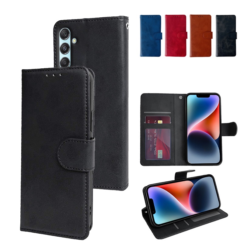 Bao Da Lật Cho Samsung Galaxy M34 5G Di Động Flip Sang Trọng Nhiều Màu Sắc Dự Phòng Khe Cắm Thẻ