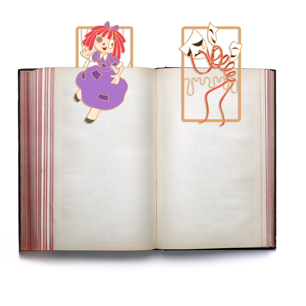 The amazing Thẻ Đánh Dấu Sách Kỹ Thuật Số Hình Thỏ Rạp Xiếc Kim Loại Thần Kỳ Làm Quà Tặng Giáng Sinh Cho