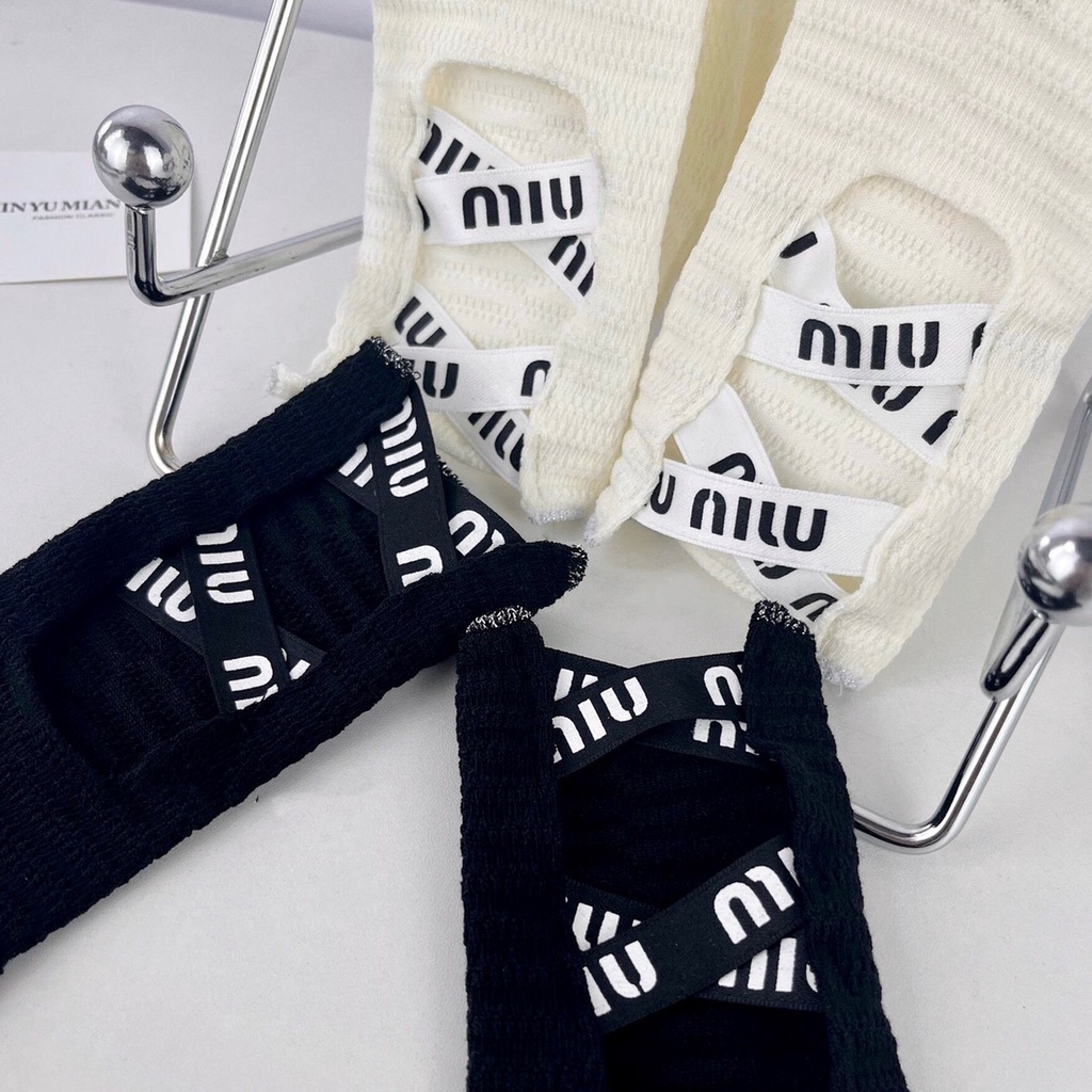 Miu Vớ cotton Nguyên Chất Khoét Rỗng Đan Chéo