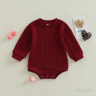 Áo liền quần một mảnh dệt kim cổ tròn màu trơn Hian-Baby