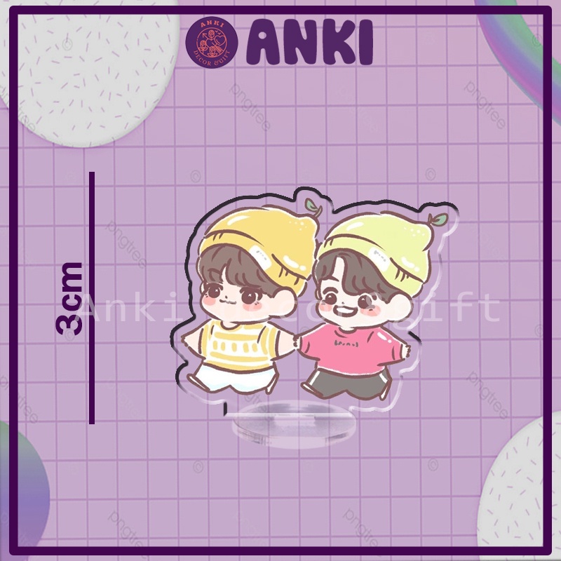 Standee BRIGHTWIN mini, mica trong suốt, standee chibi dễ thương, quà tặng sinh nhật, trưng bày, trang trí