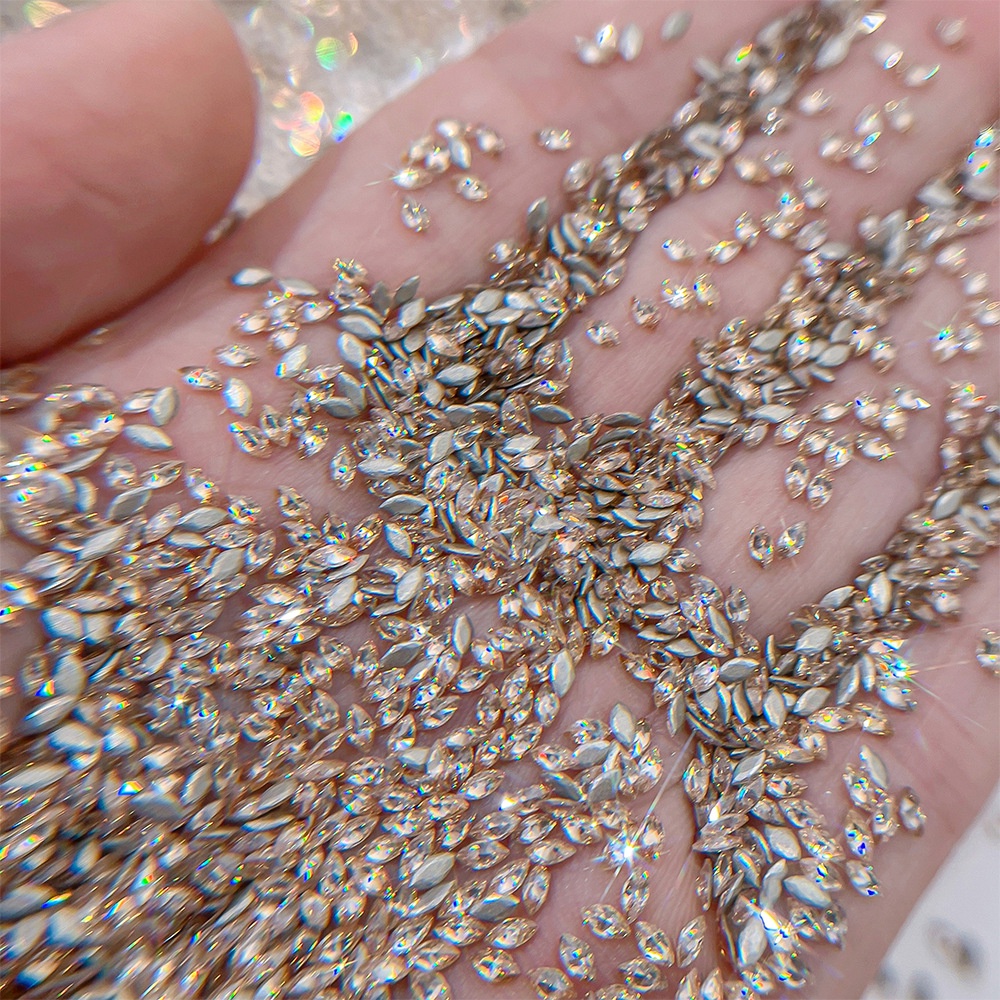 Phong Cách Mới Bông Tai Lúa Mì Đính Đá zircon Mắt Ngựa mini Siêu Chắc Chắn Sang Trọng